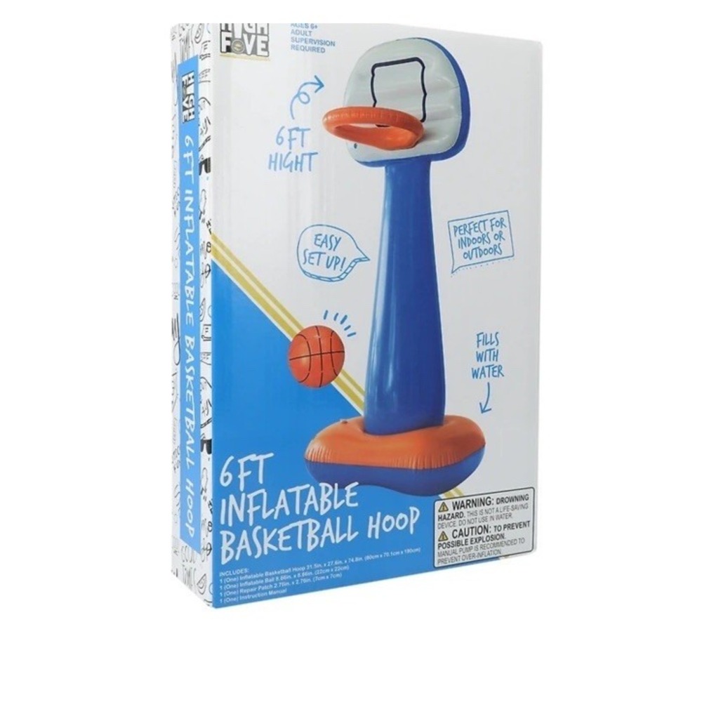 High Five 6 Foot Inflatable Basketball Hoop NEW‎ In box